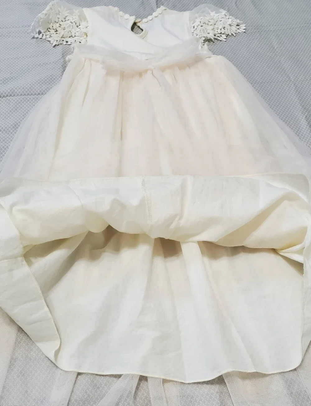 THINK PINK Ivory Lace Tulle Dress - Elegant Party Dress